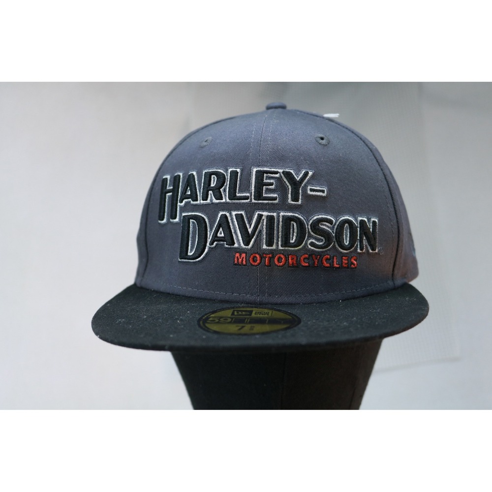 Harley-Davidson Hat Mens 7 5/8 Grey New Era 59FIFTY Iron Block 99470-19VM/022L